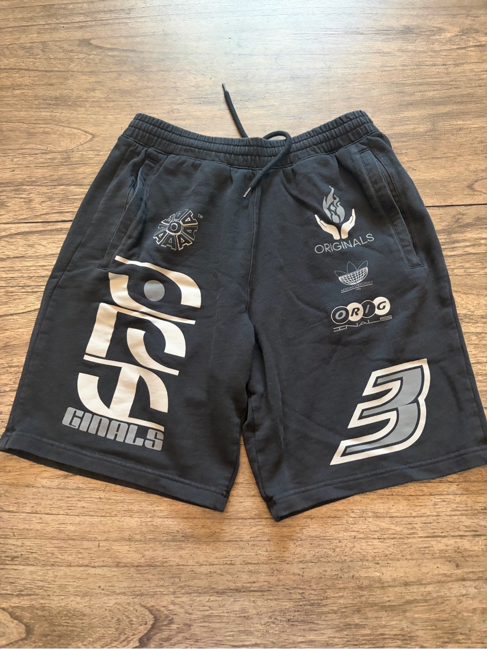 adidas Black Originals Graphic Athletic Shorts